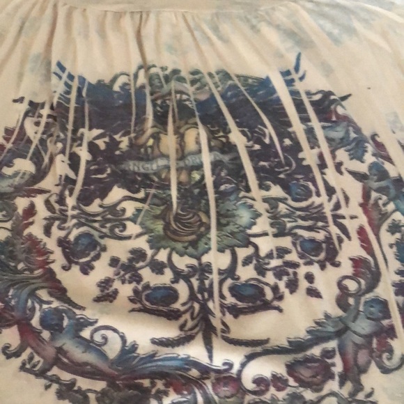 Daniel Benjamin medium ivory long tee 3/4 sleeve print tee perfect cover up - Picture 10 of 12